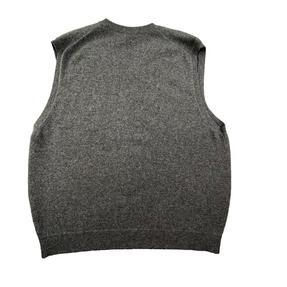 VTG Brooks Brothers Sweater Vest Mens XL Grey Scottish Lambswool USA Made V Neck - Picture 2 of 9